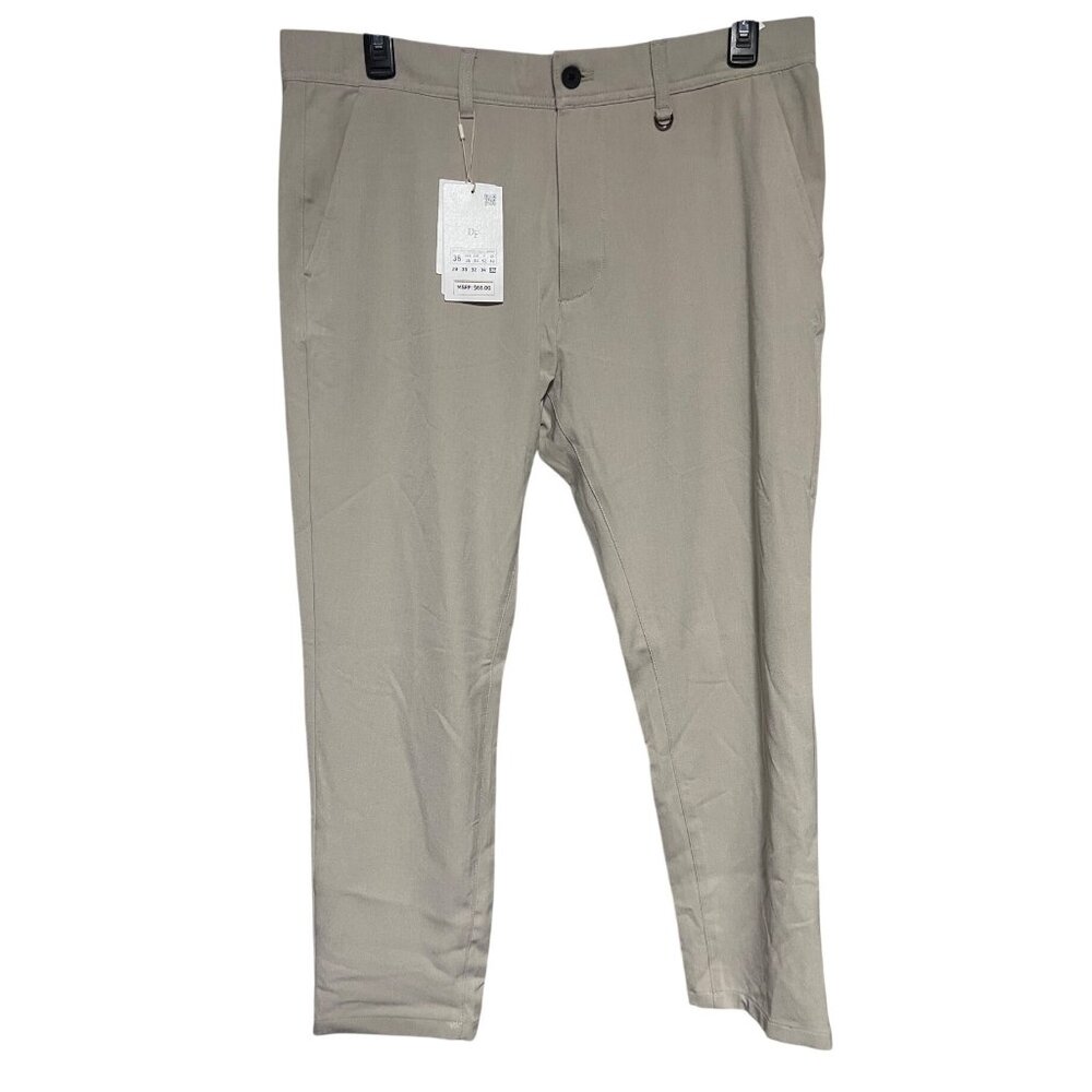 Denim & Flower Mens City Pants Size 36x28 Light Beige Wrinkle Resistant Stretch